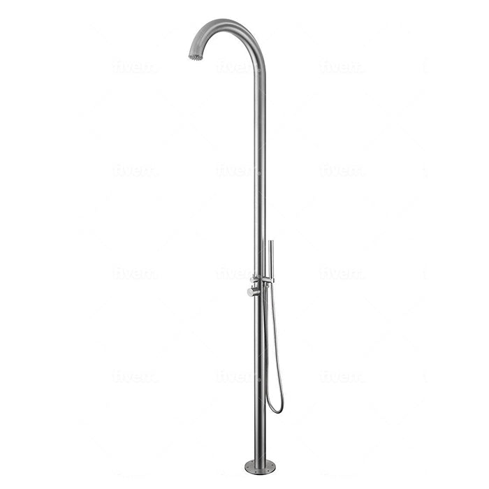 Douche extérieure autoportante en acier inoxydable - Avec Douchette à main