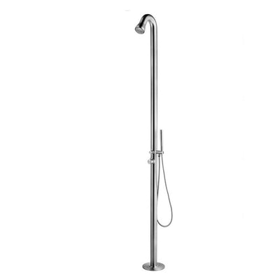 Douche extérieure autoportante en acier inoxydable - Avec Douchette à main
